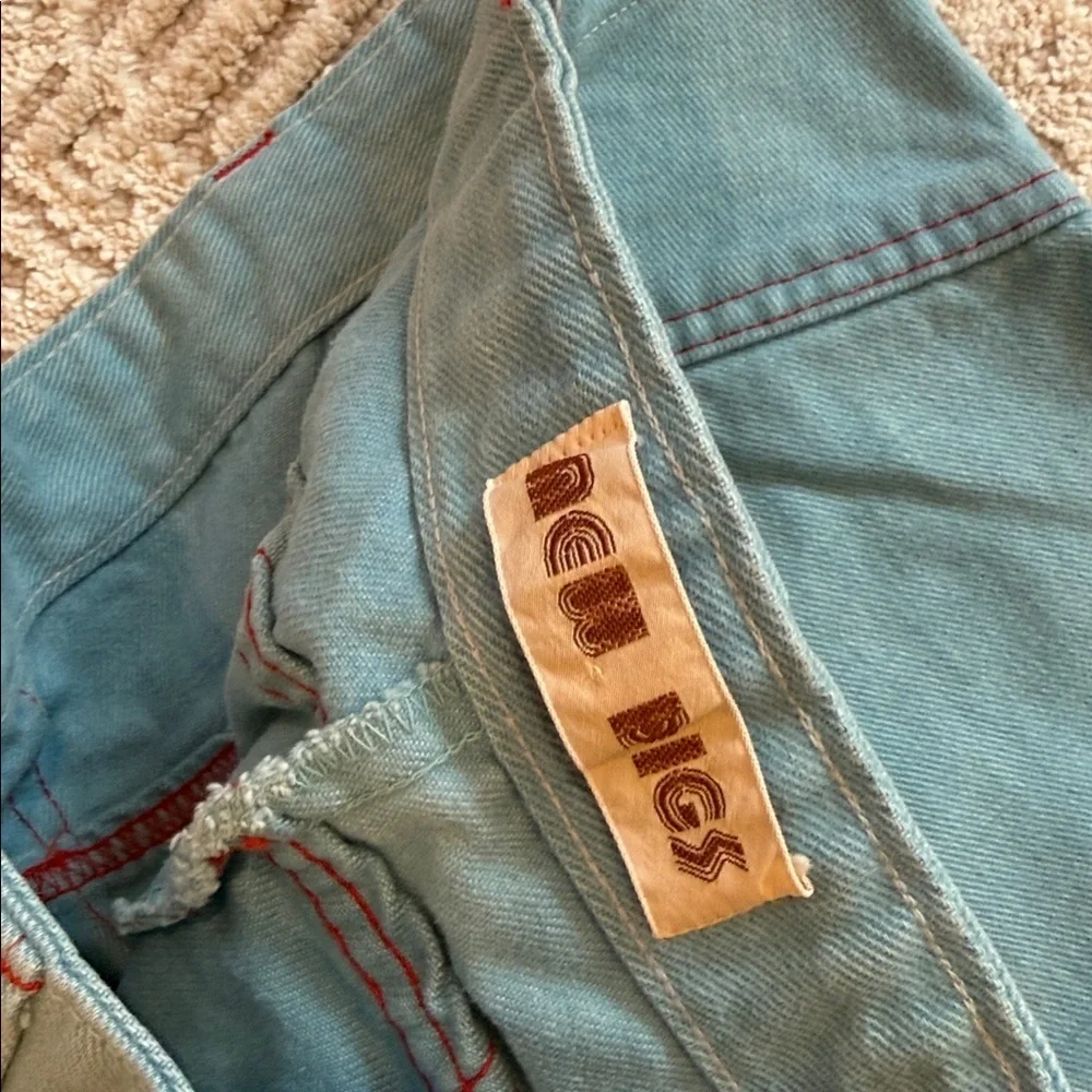 New Digs Vintage 70s Flare Bell Bottom Low Rise Light Wash Denim Jeans Talon